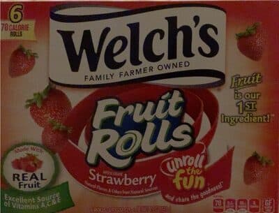 WHITE GRAPE STRAWBERRY FRUIT ROLLS, WHITE GRAPE STRAWBERRY