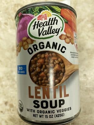 NO SALT ADDED LENTIL SOUP
