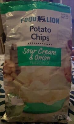 SOUR CREAM & ONION FLAVORED POTATO CHIPS, SOUR CREAM & ONION
