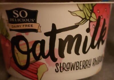 STRAWBERRY RHUBARB OATMILK YOGURT ALTERNATIVE, STRAWBERRY RHUBARB