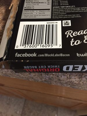 100% REAL THICK CUT BACON