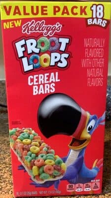 KELLOGG'S FROOT LOOPS CEREAL BARS VALUE PACK, 0.7 OZ, 18 COUNT