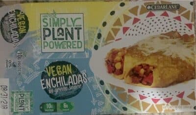 SIMPLY PLANT POWERED VEGAN ENCHILADAS IN GREEN SAUCE, GREEN SAUCE