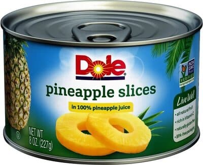 PINEAPPLE SLICES IN 100% PINEAPPLE JUICE
