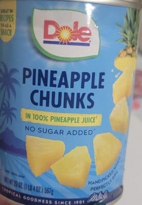 PINEAPPLE CHUNKS IN 100% PINEAPPLE JUICE