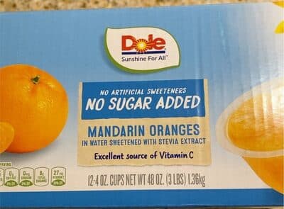 MANDARIN ORANGES IN WATER SWEETENED WITH STEVIA & MONK FRUIT EXTRACT