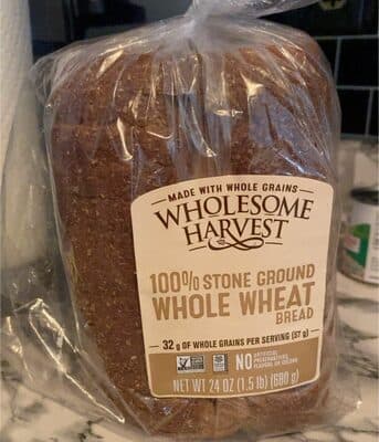 100% STONE GROUND WHOLE WHEAT BREAD, 100% STONE GROUND WHOLE WHEAT