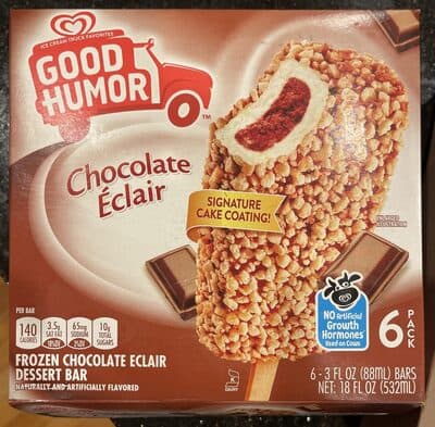CHOCOLATE ECLAIR FROZEN DESSERT BARS, CHOCOLATE ECLAIR