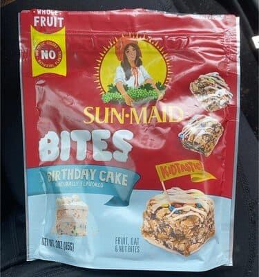 SUNMAID BITES BDAY CAKE 3 OZ