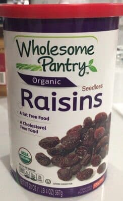 ORGANIC, THOMPSON SEEDLESS RAISINS, THOMPSON