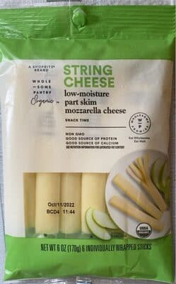 ORGANIC, MOZZARELLA LOW-MOISTURE PART SKIM STRING CHEESE, MOZZARELLA