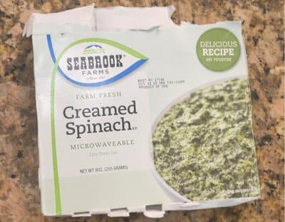 SEABROOK FARMS, FARM FRESH CREAMED SPINACH