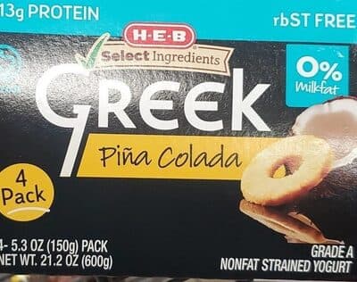 PINA COLADA 0% GREEK NONFAT STRAINED YOGURT, PINA COLADA