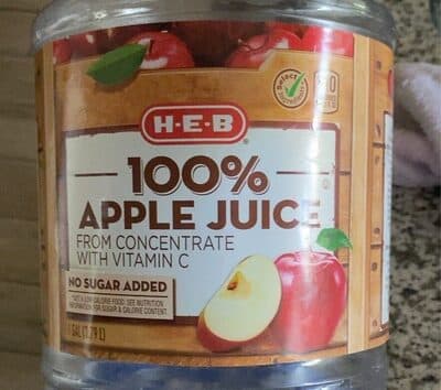 100% APPLE JUICE FROM CONCENTRATE, APPLE