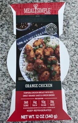 ORANGE CHICKEN TEMPURA CHICKEN BREAST WITH RICE, SWEET ORANGE SAUCE & GREEN ONIONS, ORANGE CHICKEN