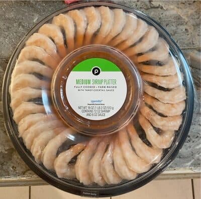 MEDIUM SHRIMP PLATTER WITH TANGY COCKTAIL SAUCE, TANGY COCKTAIL SAUCE