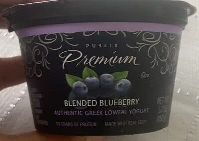 PREMIUM BLENDED BLUEBERRY AUTHENTIC GREEK LOWFAT YOGURT, BLENDED BLUEBERRY