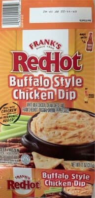 BUFFALO CHICKEN WHITE MEAT CHICKEN, CREAM CHEESE, AND FRANK'S REDHOT ORIGINAL CAYENNE PEPPER SAUCE DIP, BUFFALO CHICKEN