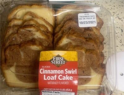 SLICED CINNAMON SWIRL LOAF CAKE, CINNAMON SWIRL