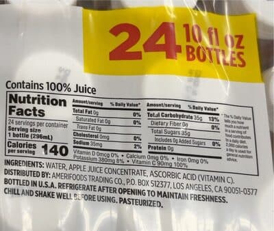 100% APPLE JUICE FROM CONCENTRATE, APPLE