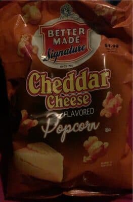 CHEDDAR CHEESE FLAVORED POPCORN, CHEDDAR CHEESE