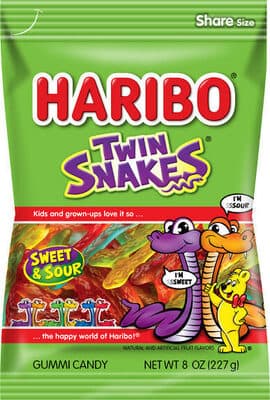 HARIBO, TWIN SNAKES, GUMMI CANDY