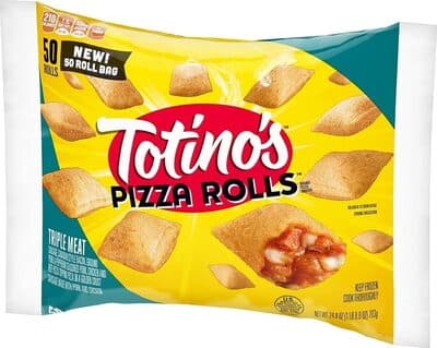 Totino's Triple Meat Pizza Rolls 50 Count. Pizza in a Golden Crust