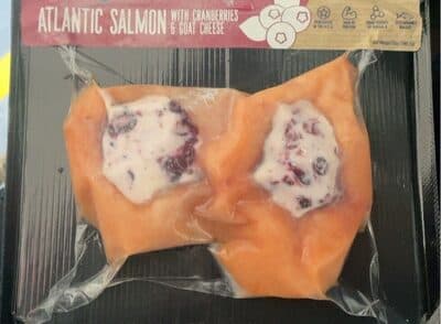 ATLANTIC SALMON WITH CRANBERRIES & GOAT CHEESE, CRANBERRIES & GOAT CHEESE