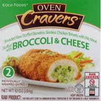 KOCH FOODS, OVEN CRAVERS, BREADED CHICKEN STUFFED WITH BROCCOLI & CHEESE