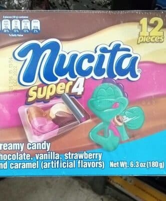 CHOCOLATE, VANILLA, STRAWBERRY AND CARAMEL CREAMY CANDY, CHOCOLATE, VANILLA, STRAWBERRY AND CARAMEL
