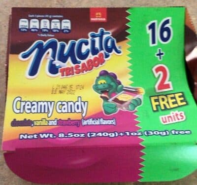 CHOCOLATE, VANILLA AND STRAWBERRY CREAMY CANDY TRISABOR, CHOCOLATE, VANILLA AND STRAWBERRY