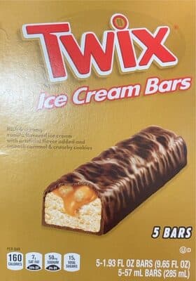 RICH & CREAMY VANILLA FLAVORED ICE CREAM WITH ARTIFICIAL FLAVOR ADDED AND SMOOTH CARAMEL & CRUNCHY COOKIES BARS, VANILLA
