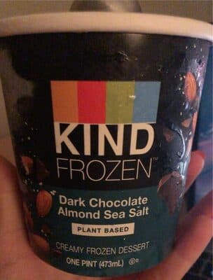 DARK CHOCOLATE ALMOND SEA SALT CREAMY FROZEN DESSERT, DARK CHOCOLATE ALMOND SEA SALT