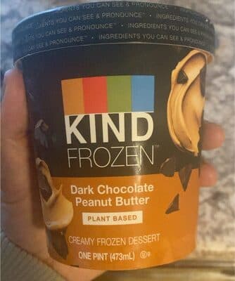 DARK CHOCOLATE PEANUT BUTTER PLANT BASED CREAMY FROZEN DESSERT, DARK CHOCOLATE PEANUT BUTTER