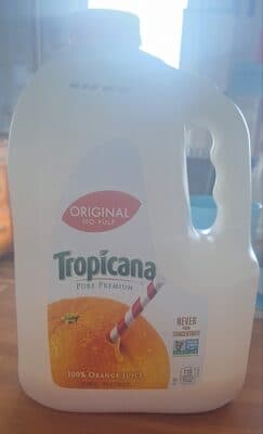 Tropicana Pure Premium Original No Pulp Orange Juice 128 Fluid Ounce Plastic Jug