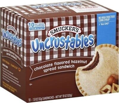 CHOCOLATE FLAVORED HAZELNUT SPREAD SANDWICH, CHOCOLATE