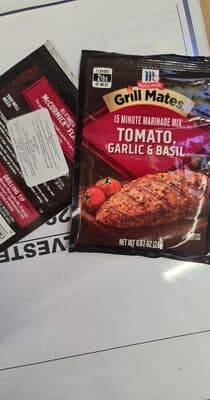 MCCORMICK, GRILL MATES, MARINADE, TOMATO, GARLIC & BASIL