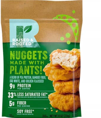 A BLEND OF PEA PROTEIN, BAMBOO FIBER, EGG WHITE, AND GOLDEN FLAXSEED NUGGETS