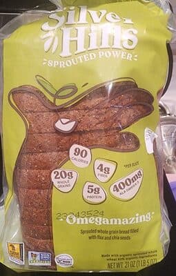 OMEGAMAZING SPROUTED WHOLE GRAIN BREAD FILLED WITH FLAX AND CHIA SEEDS, OMEGAMAZING