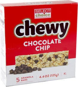 CHEWY GRANOLA BARS, CHOCOLATE CHIP