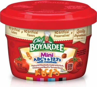 CHEF BOYARDEE Microwavable ABCs And 123s With Meatballs Mini Bites, 7.5 OZ