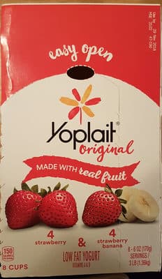 Yoplait Original Variety Pack Strawberry/Strawberry Banana Yogurt 8 Count