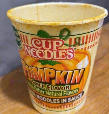 CUP NOODLES PUMPKIN FLAVORED RAMEN NOODLES IN SAUCE, PUMPKIN