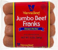 JUMBO BEEF FRANKS, CHICAGO'S HOT DOG