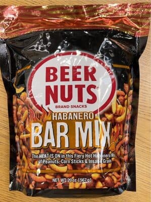 HOT BAR MIX PEANUTS, INSANE GRAIN AND PRETZELS WITH A SERIOUS KICK!, HOT