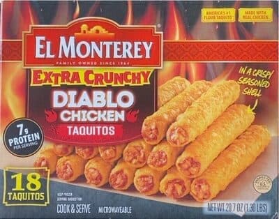 DIABLO CHICKEN EXTRA CRUNCHY TAQUITOS, DIABLO CHICKEN