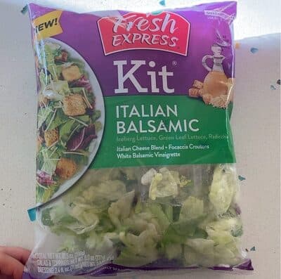 ITALIAN BALSAMIC ICEBERG LETTUCE, GREEN LEAF LETTUCE, RADICCHIO KIT SALAD, ITALIAN BALSAMIC