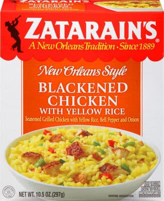 NEW ORLEANS STYLE BLACKENED SEASONED GRILLED CHICKEN WITH YELLOW RICE, BELL PEPPER AND ONION, NEW ORLEANS STYLE, BLACKENED CHICKEN WITH YELLOW RICE