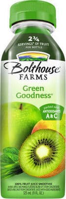 BOLTHOUSE FARMS, 100% FRUIT JUICE SMOOTHIE, GREEN GOODNESS, GREEN GOODNESS