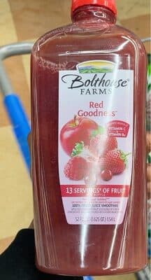 RED GOODNESS APPLE & STRAWBERRY FRUIT JUICE BLEND SMOOTHIE, RED GOODNESS